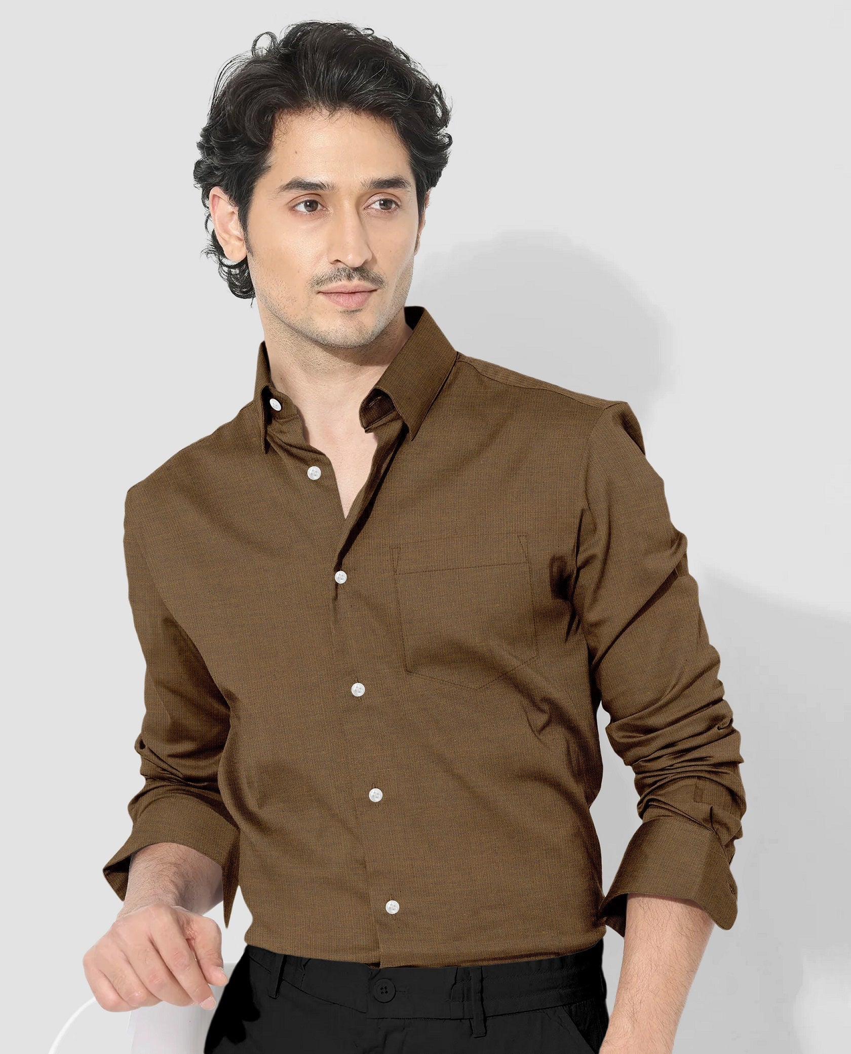 Ermine Brown Luxurious Linen Shirt 100% Pure linen Shirts in India