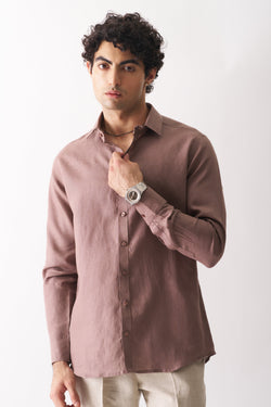 COFFEE - FULL SLEEVE 100% PURE LINEN SHIRT