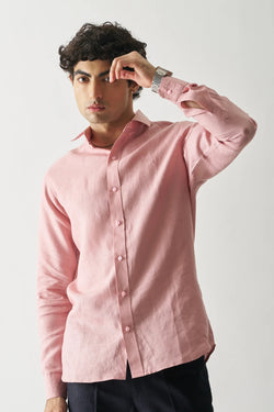 VINTAGE ROSE - FULL SLEEVE 100% PURE LINEN SHIRT