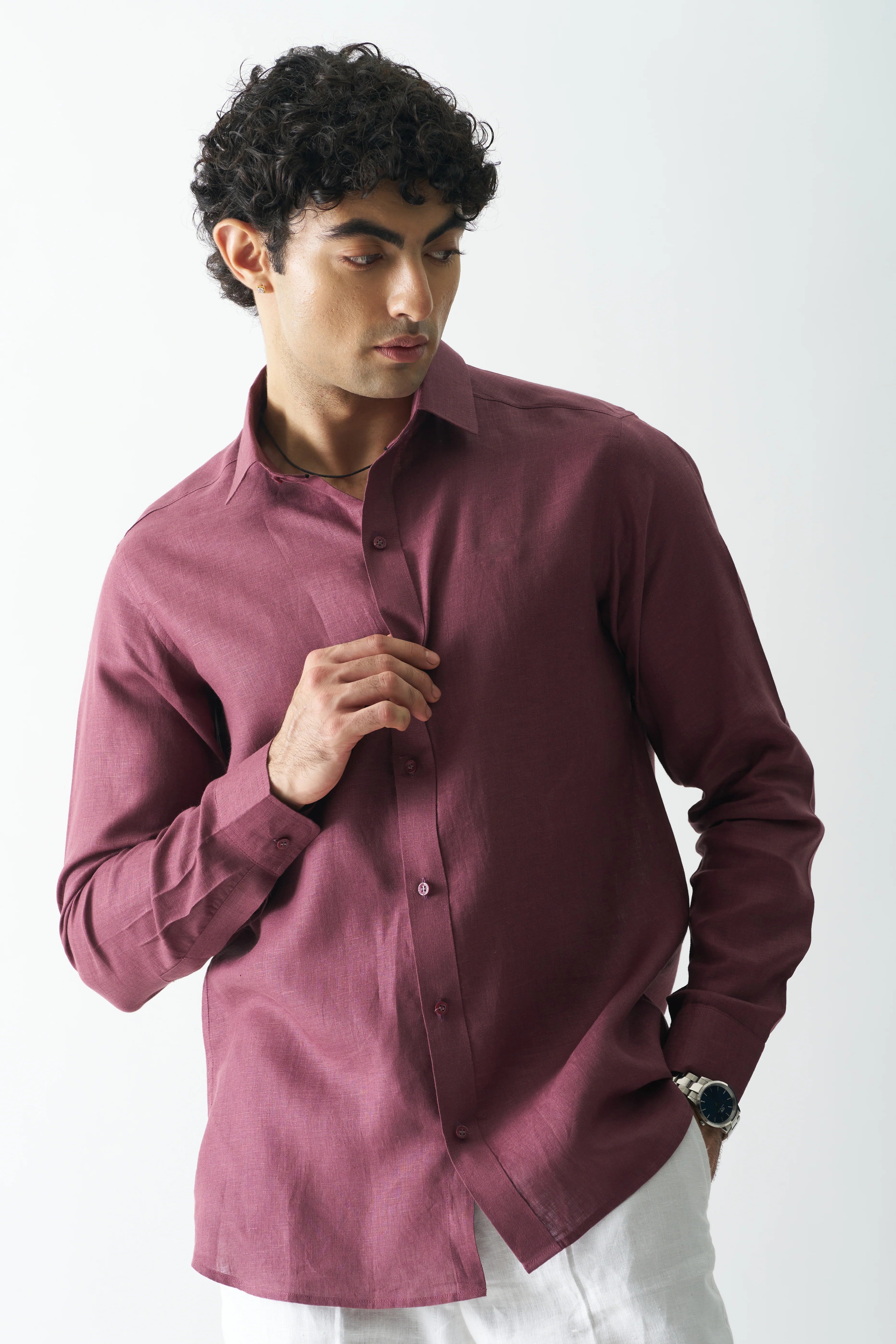 VINE YARD - FULL SLEEVE 100% PURE LINEN SHIRT