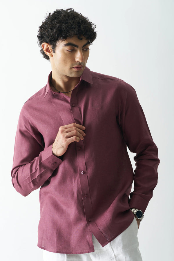 VINE YARD - FULL SLEEVE 100% PURE LINEN SHIRT