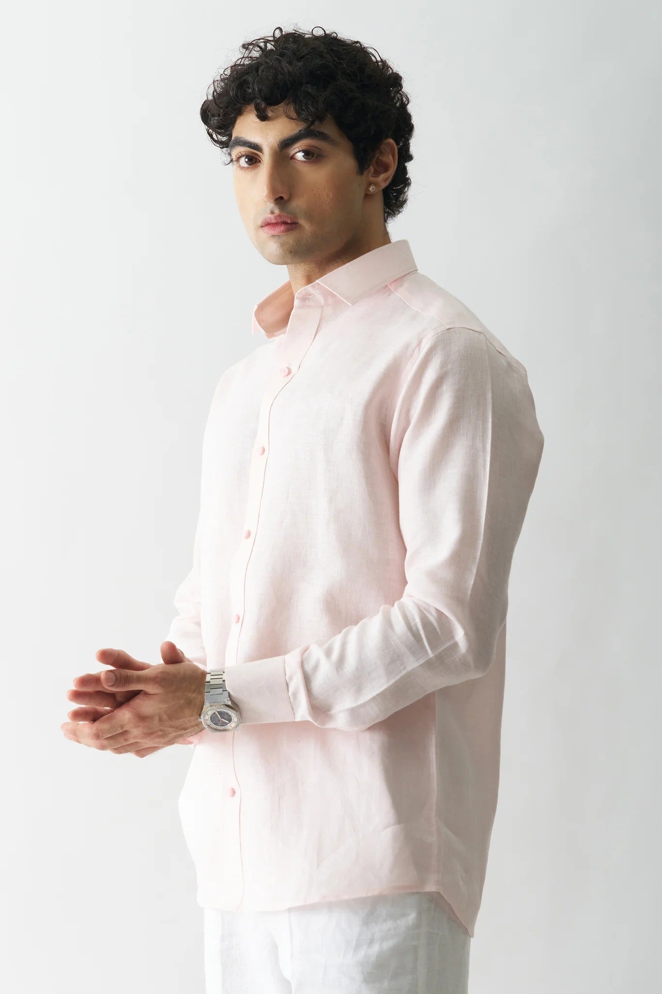 PINK MIST - FULL SLEEVE 100% PURE LINEN SHIRT