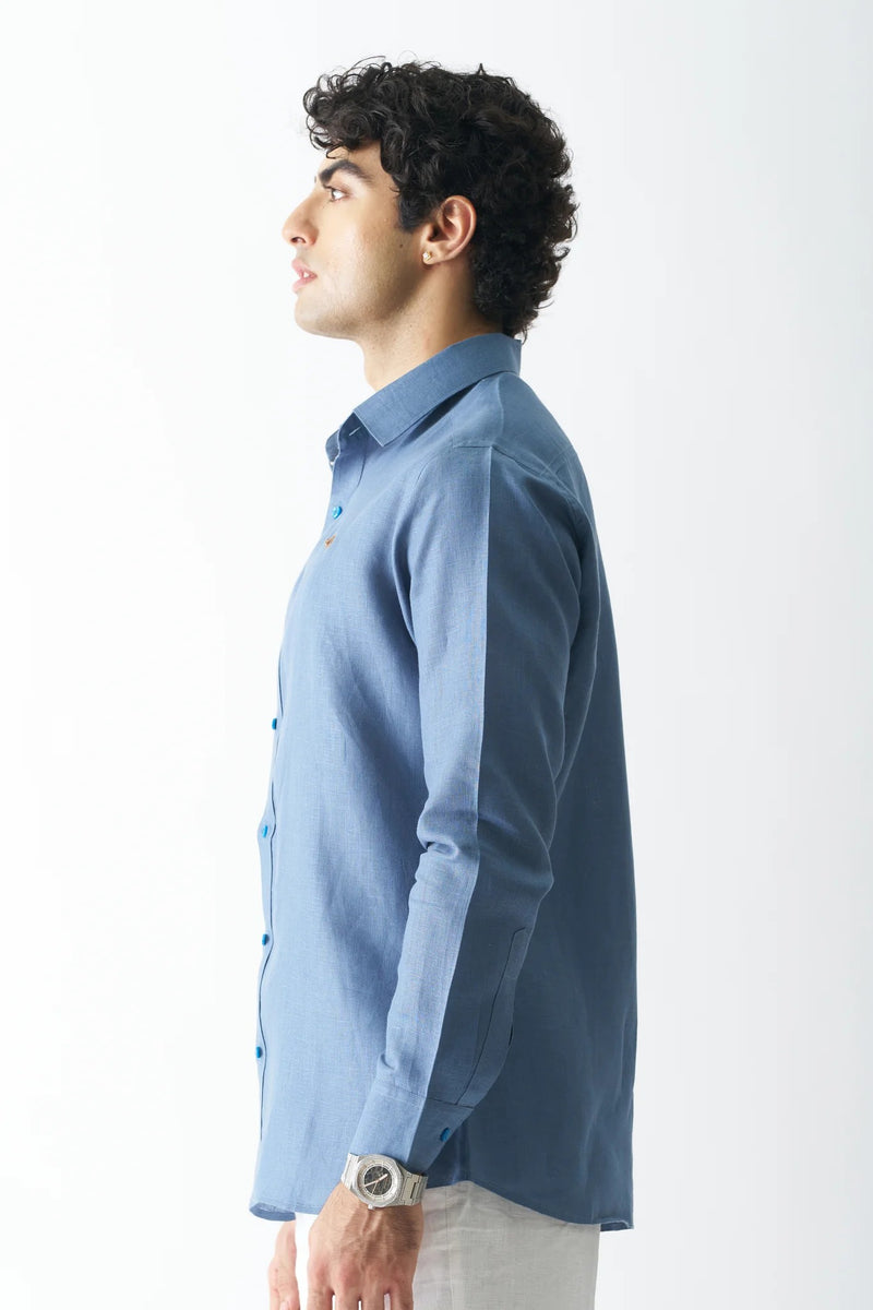 STORMY SEA - FULL SLEEVE 100% PURE LINEN SHIRT