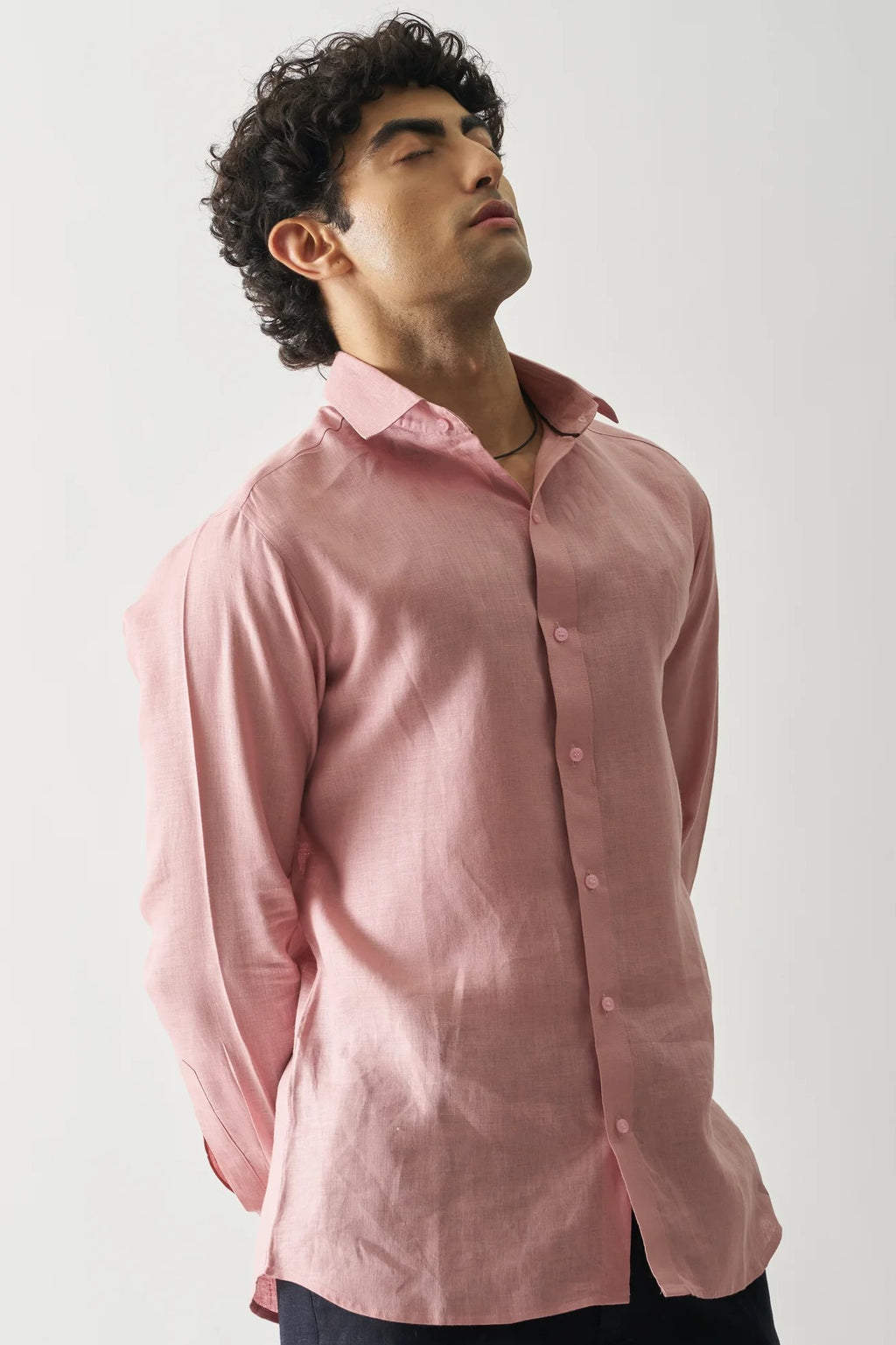 VINTAGE ROSE - FULL SLEEVE 100% PURE LINEN SHIRT