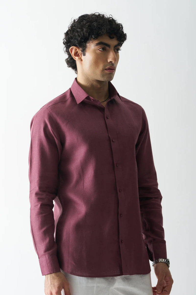 VINE YARD - FULL SLEEVE 100% PURE LINEN SHIRT