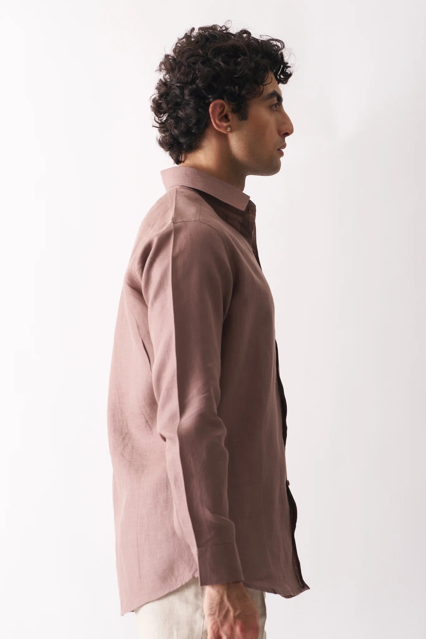 COFFEE - FULL SLEEVE 100% PURE LINEN SHIRT