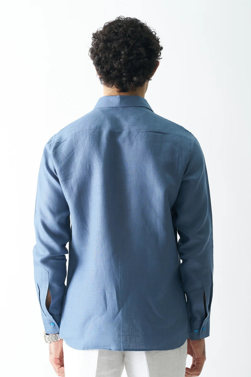 STORMY SEA - FULL SLEEVE 100% PURE LINEN SHIRT