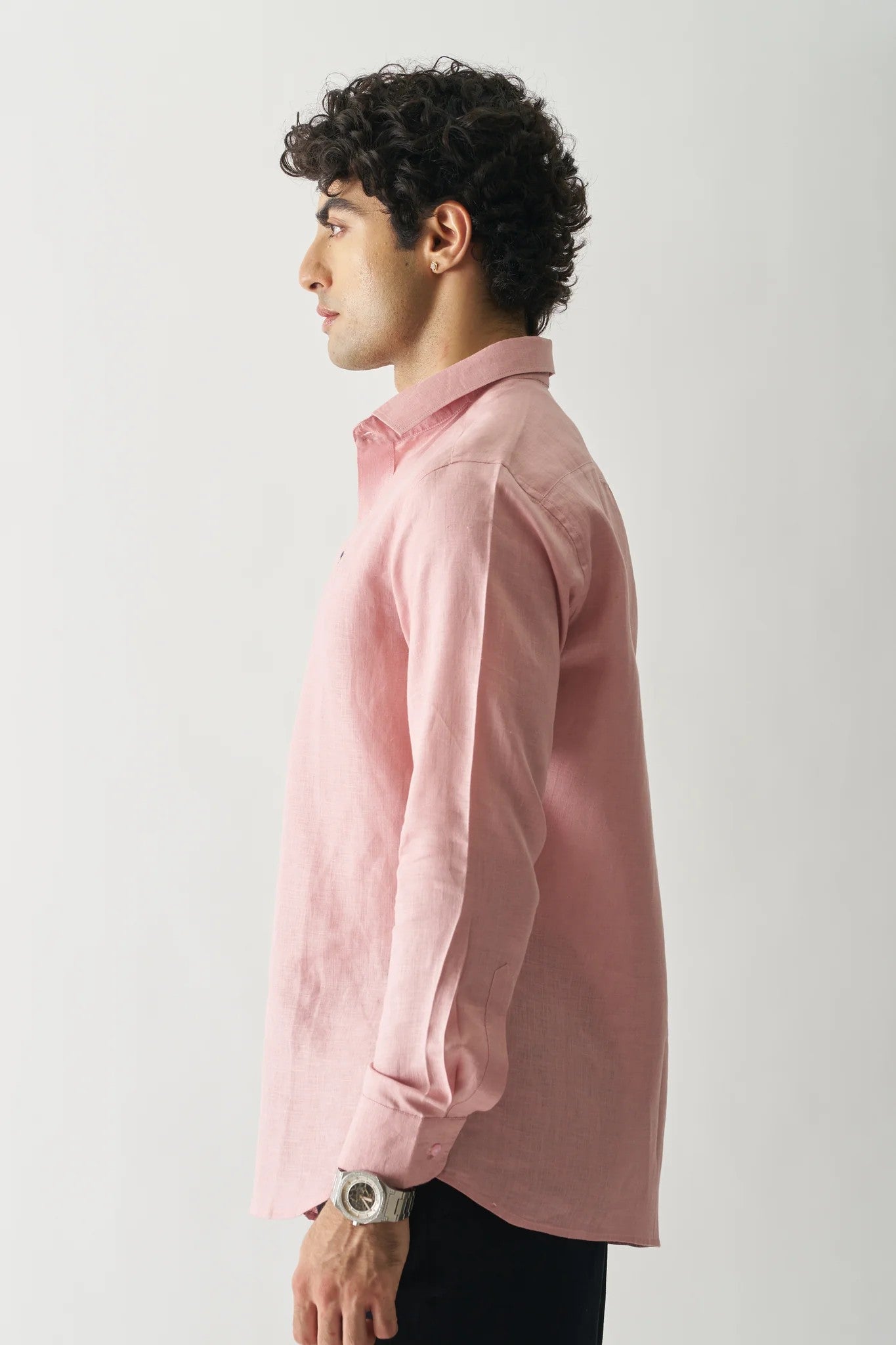 VINTAGE ROSE - FULL SLEEVE 100% PURE LINEN SHIRT