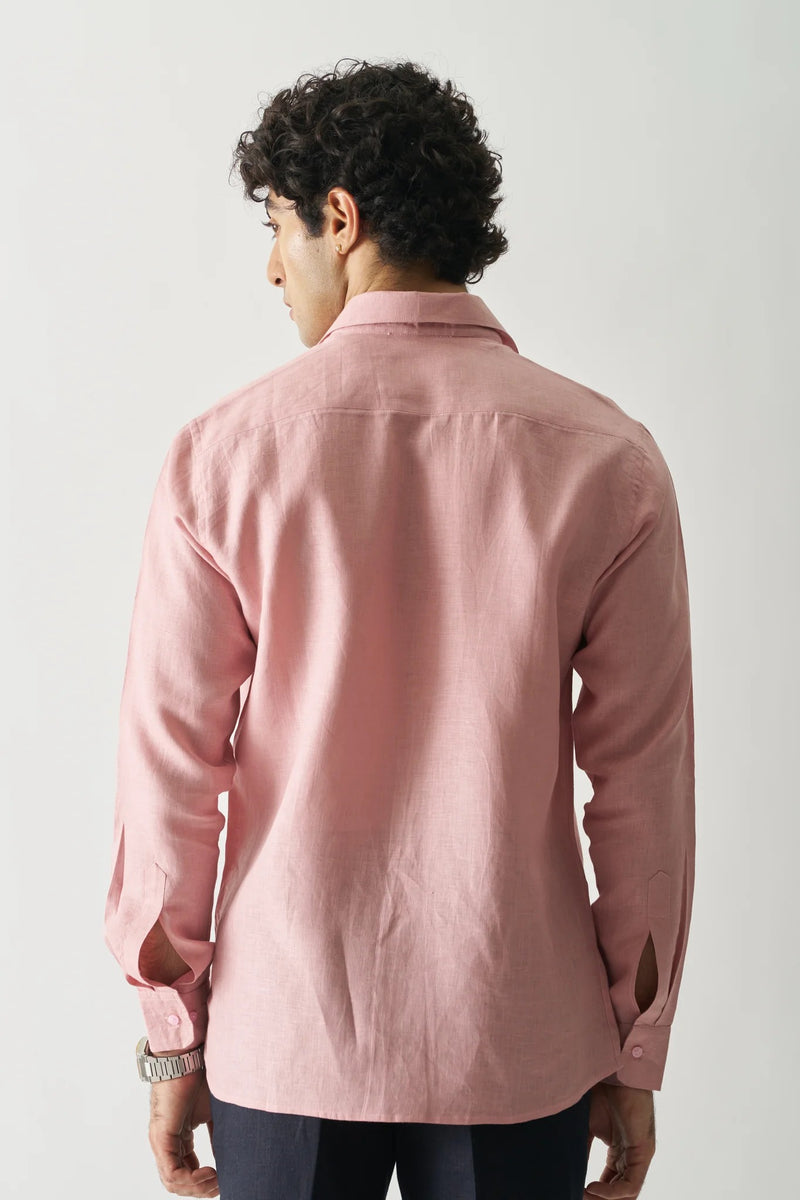 VINTAGE ROSE - FULL SLEEVE 100% PURE LINEN SHIRT