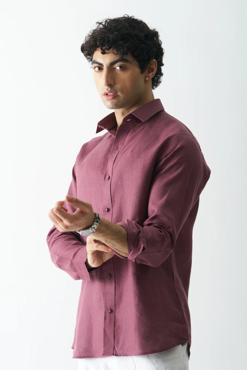 VINE YARD - FULL SLEEVE 100% PURE LINEN SHIRT
