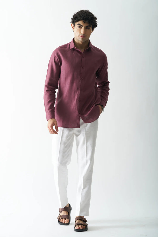 VINE YARD - FULL SLEEVE 100% PURE LINEN SHIRT