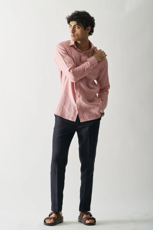 VINTAGE ROSE - FULL SLEEVE 100% PURE LINEN SHIRT
