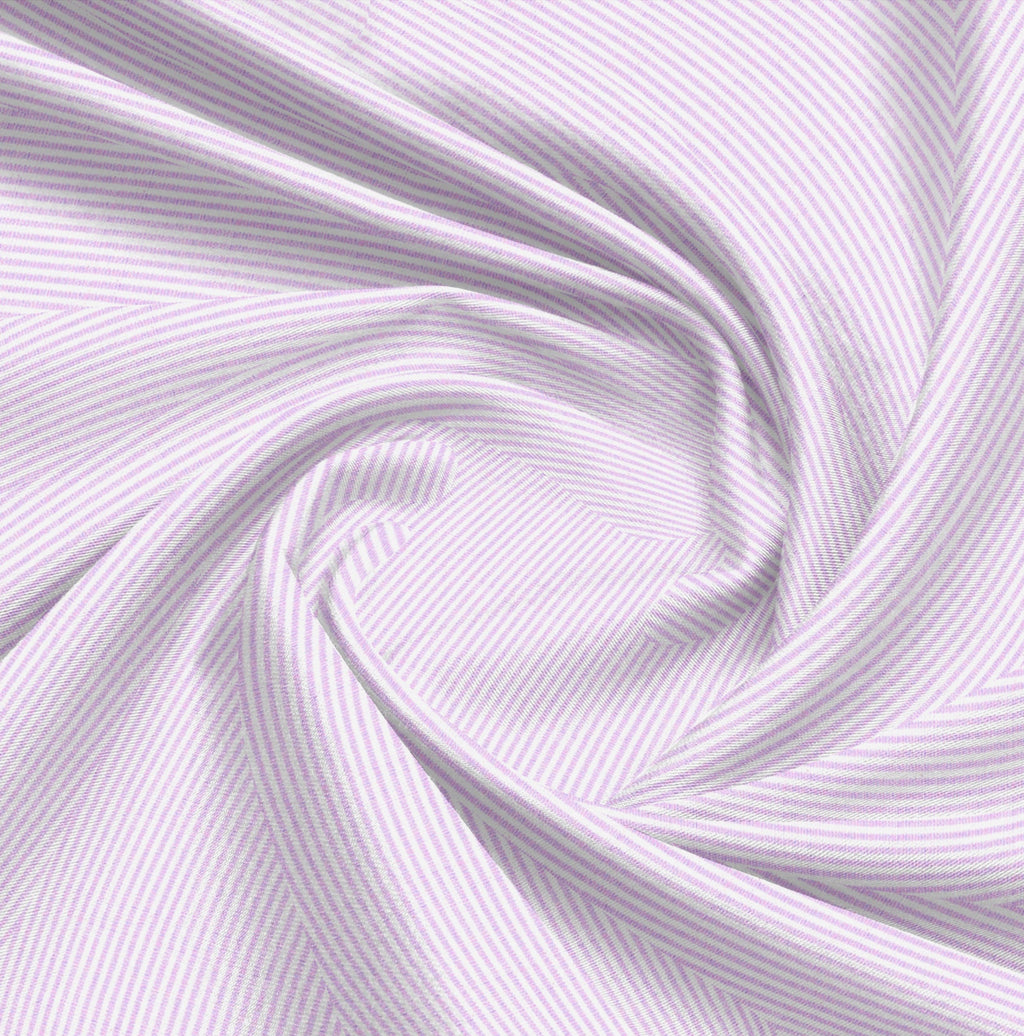 Grape Taffy Pink with White Pin Stripe Men's Cotton Shirt