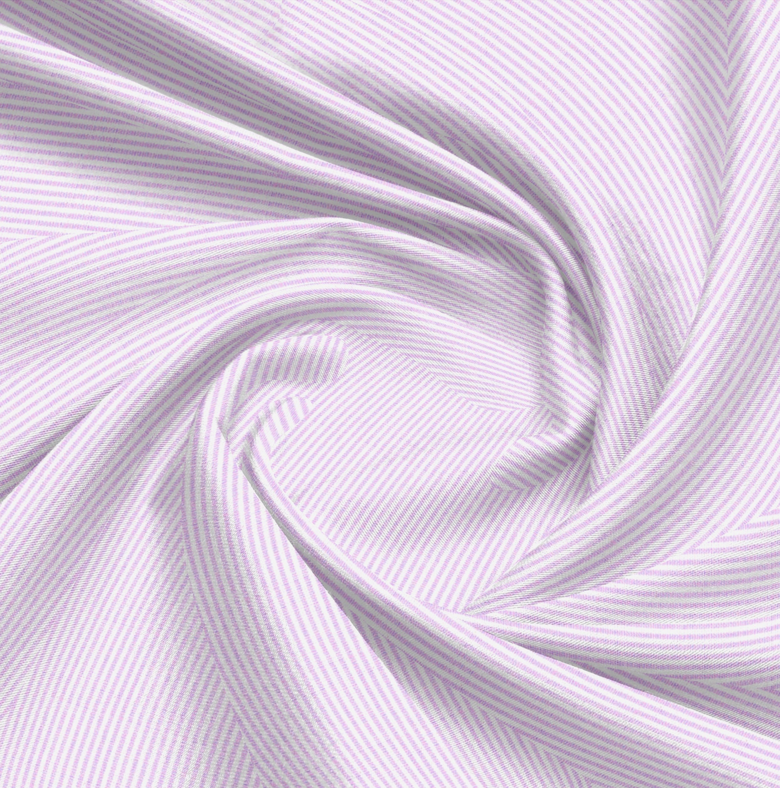 Grape Taffy Pink with White Pin Stripe Men's Cotton Shirt
