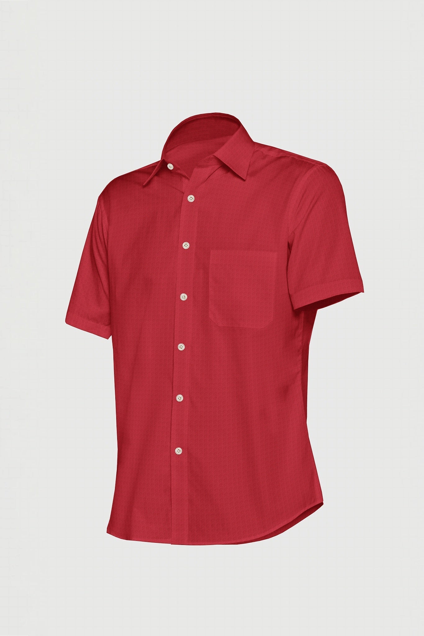 Raspberry Red Men's Cotton Linen Shirt