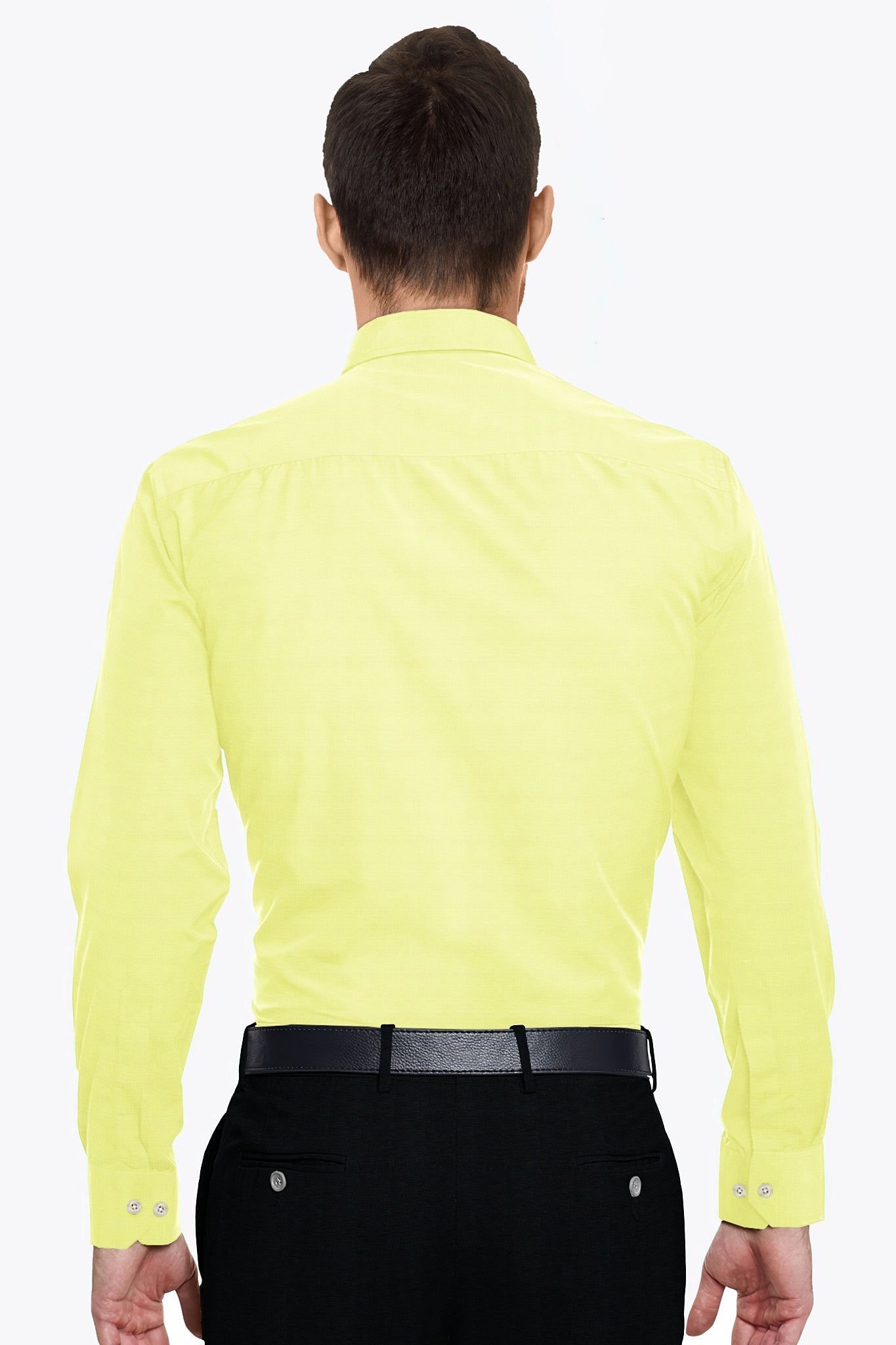 Cyber Green Lime Men's Cotton Linen Shirt