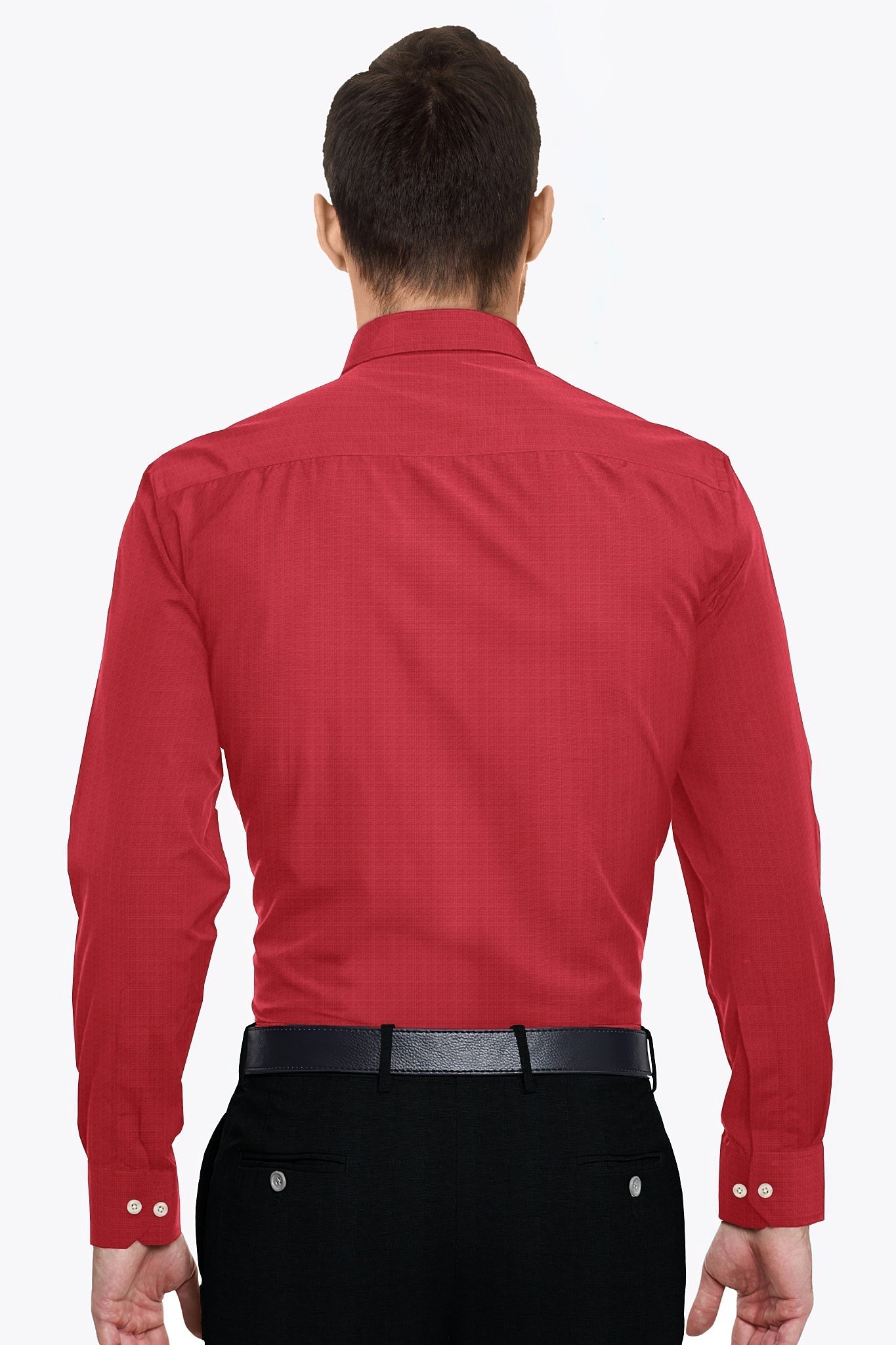 Raspberry Red Men's Cotton Linen Shirt