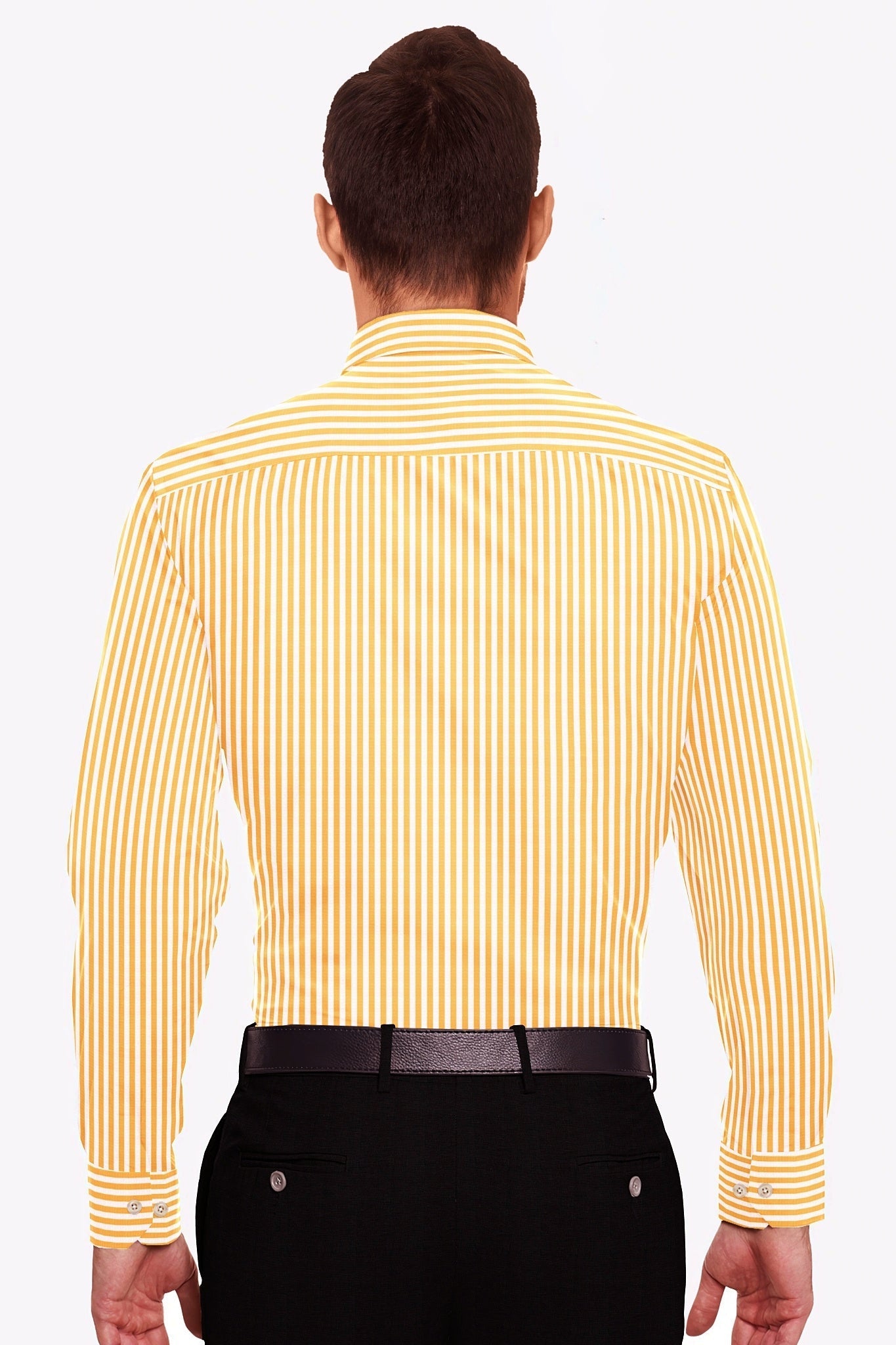 White with Tangelo Orange Candy Stripes Premium Cotton Shirt