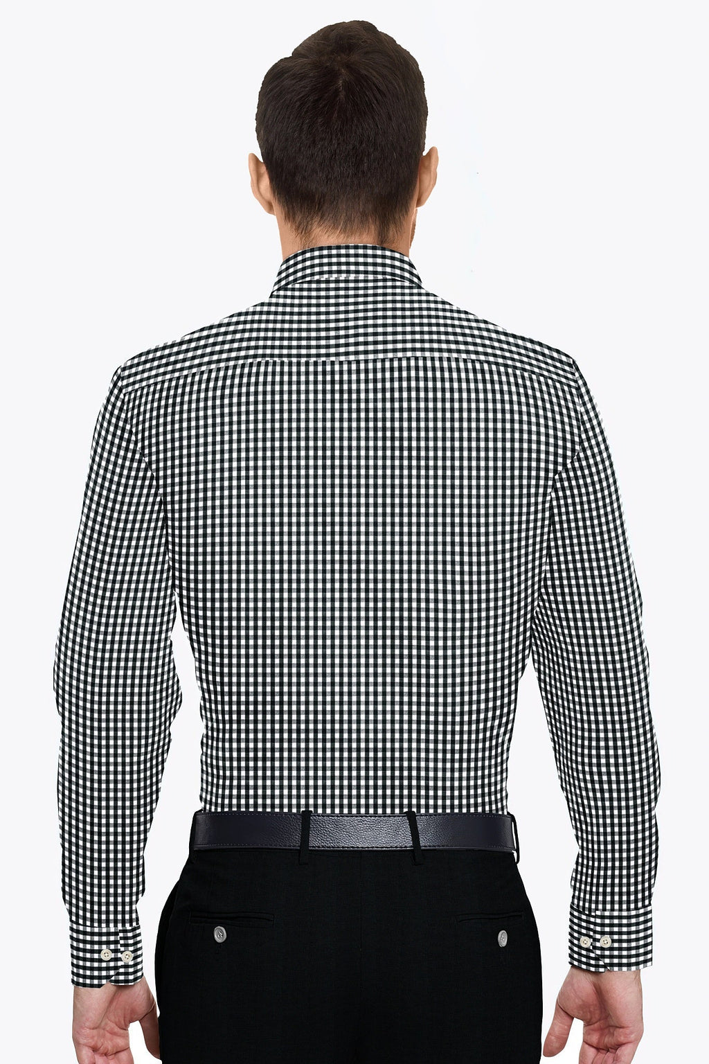 Kollercut-Obsidian Black and White Gingham Checks Cotton Shirt- Best Formal Shirt in India