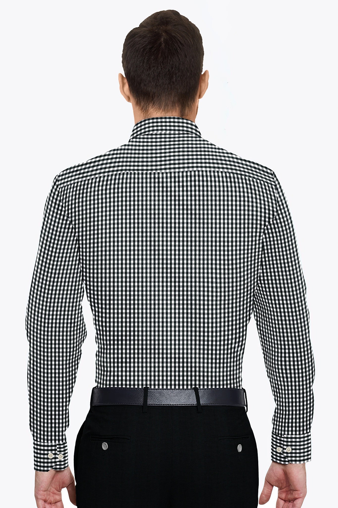 Kollercut-Obsidian Black and White Gingham Checks Cotton Shirt- Best Formal Shirt in India