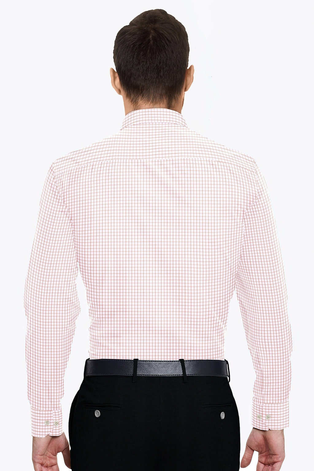 White with Nasturtium Orange Checks Cotton Shirt Plus Size Shirts in India