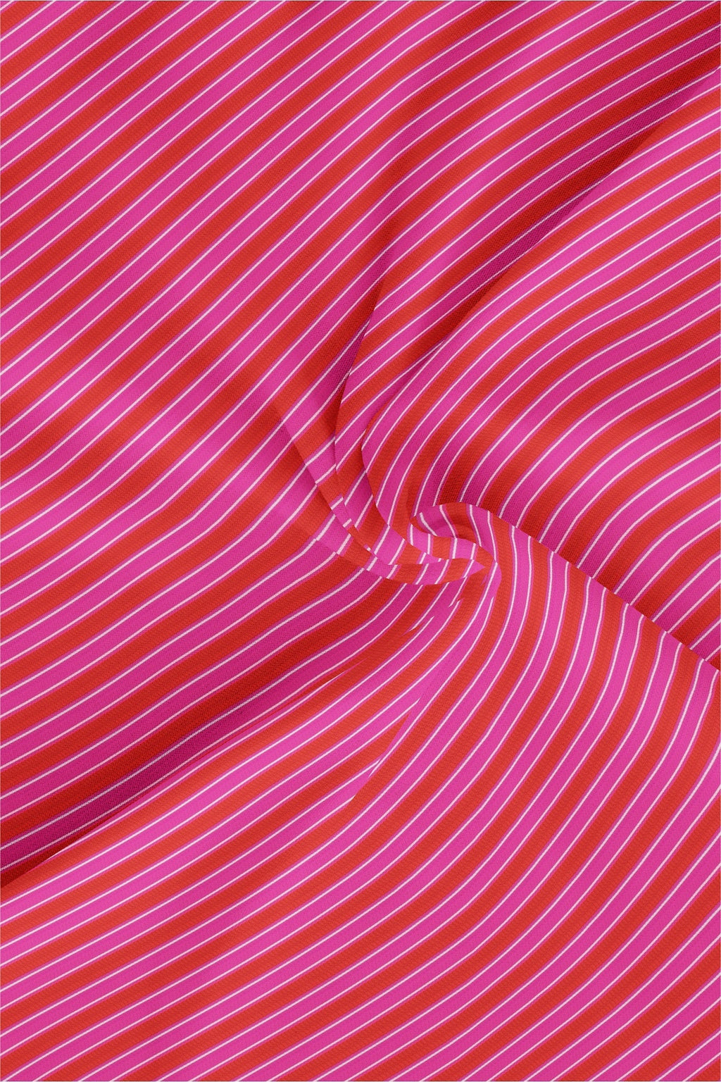 Raspberry Red and Fuchsia Pink Double Stripes Cotton Shirt