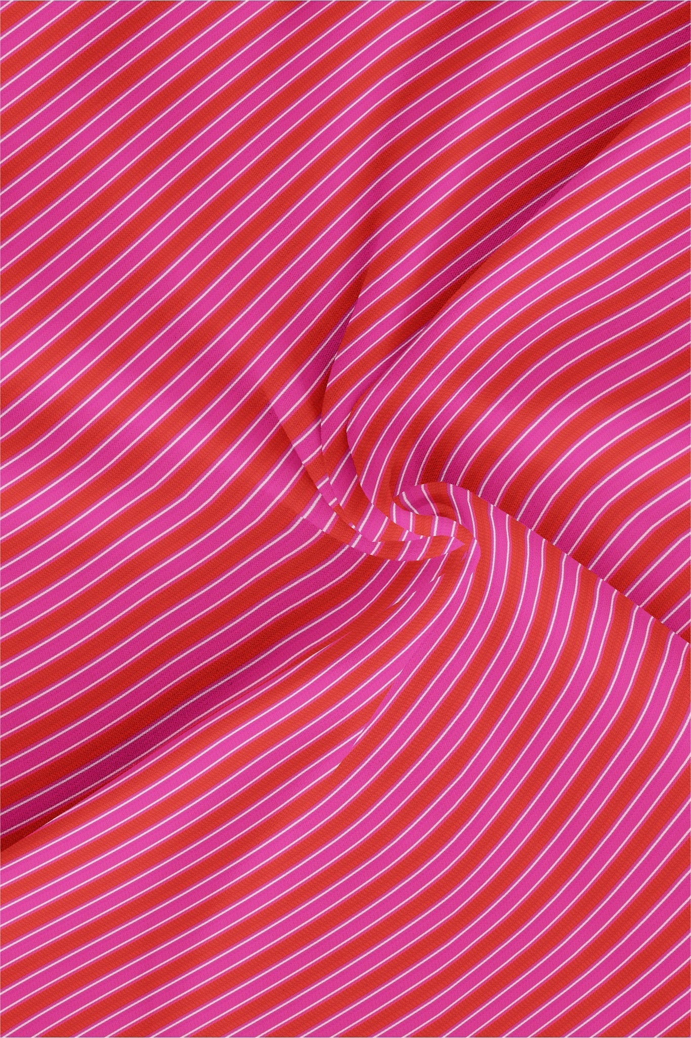 Raspberry Red and Fuchsia Pink Double Stripes Cotton Shirt