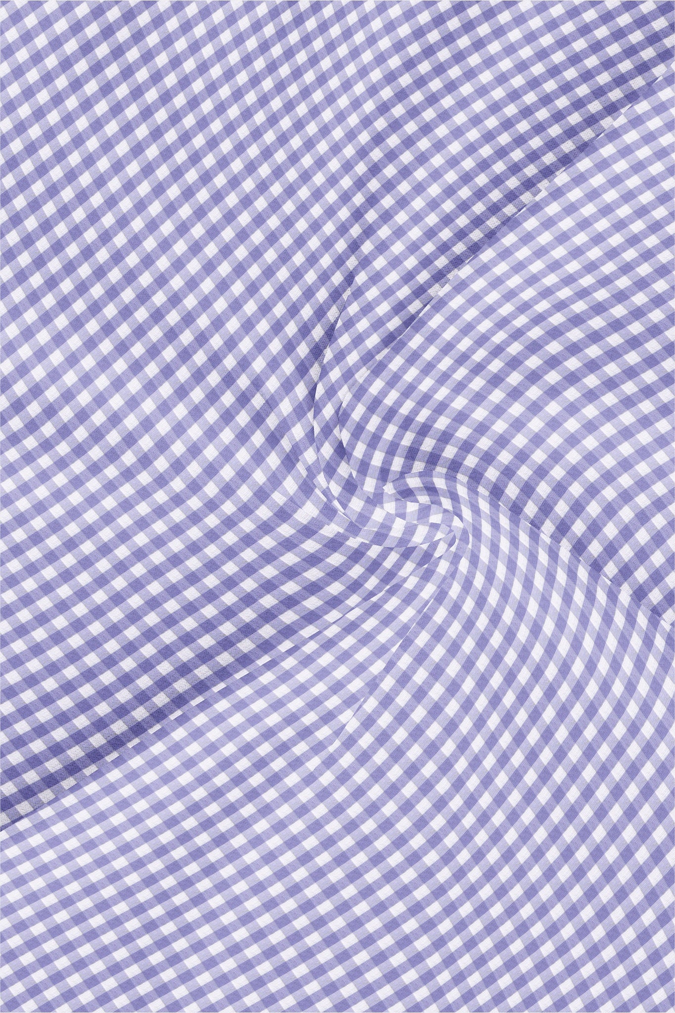 White with Lavender Purple Gingham Checks Cotton Shirt