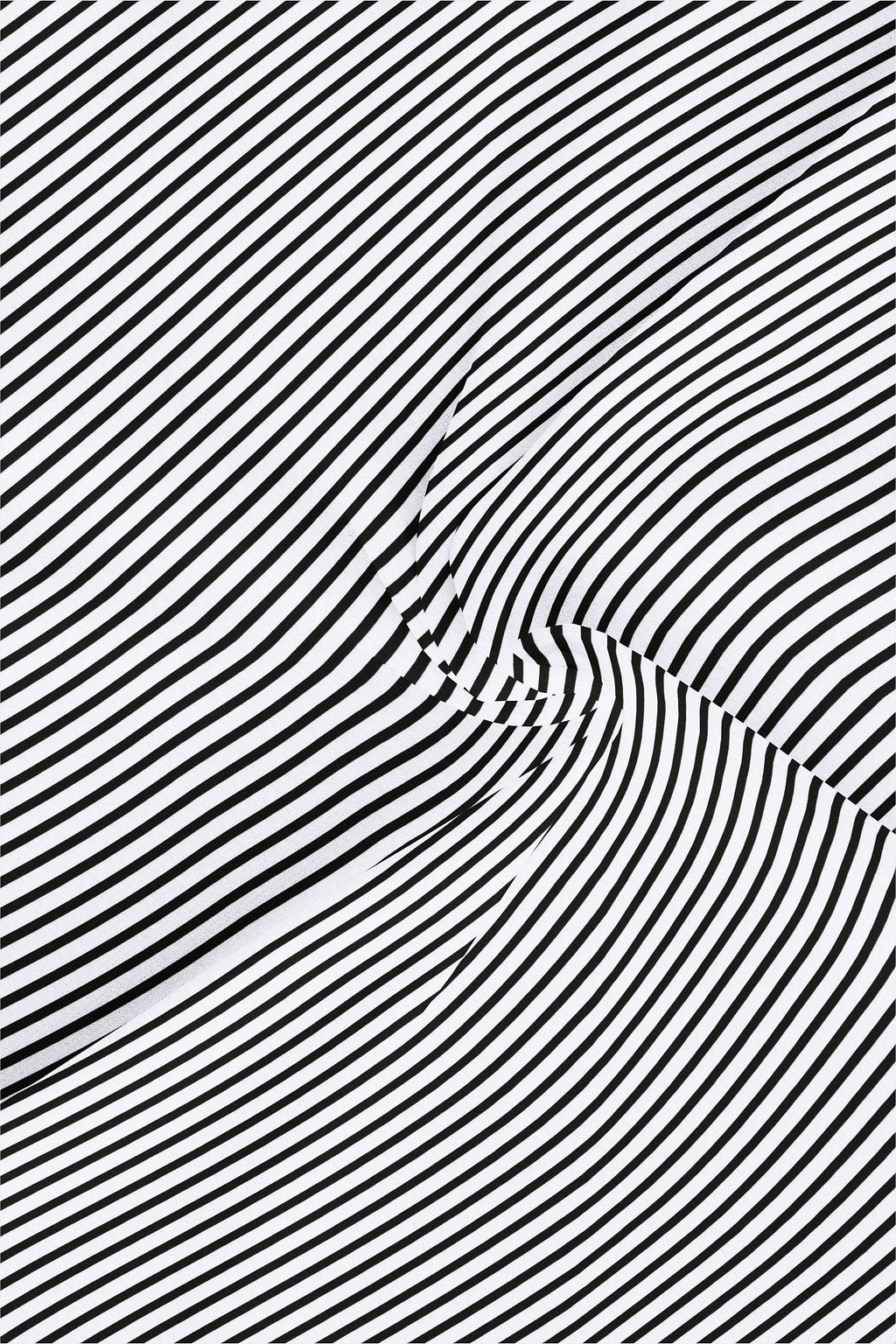 Jet Black and White Candy Stipes Designer Cotton Shirt