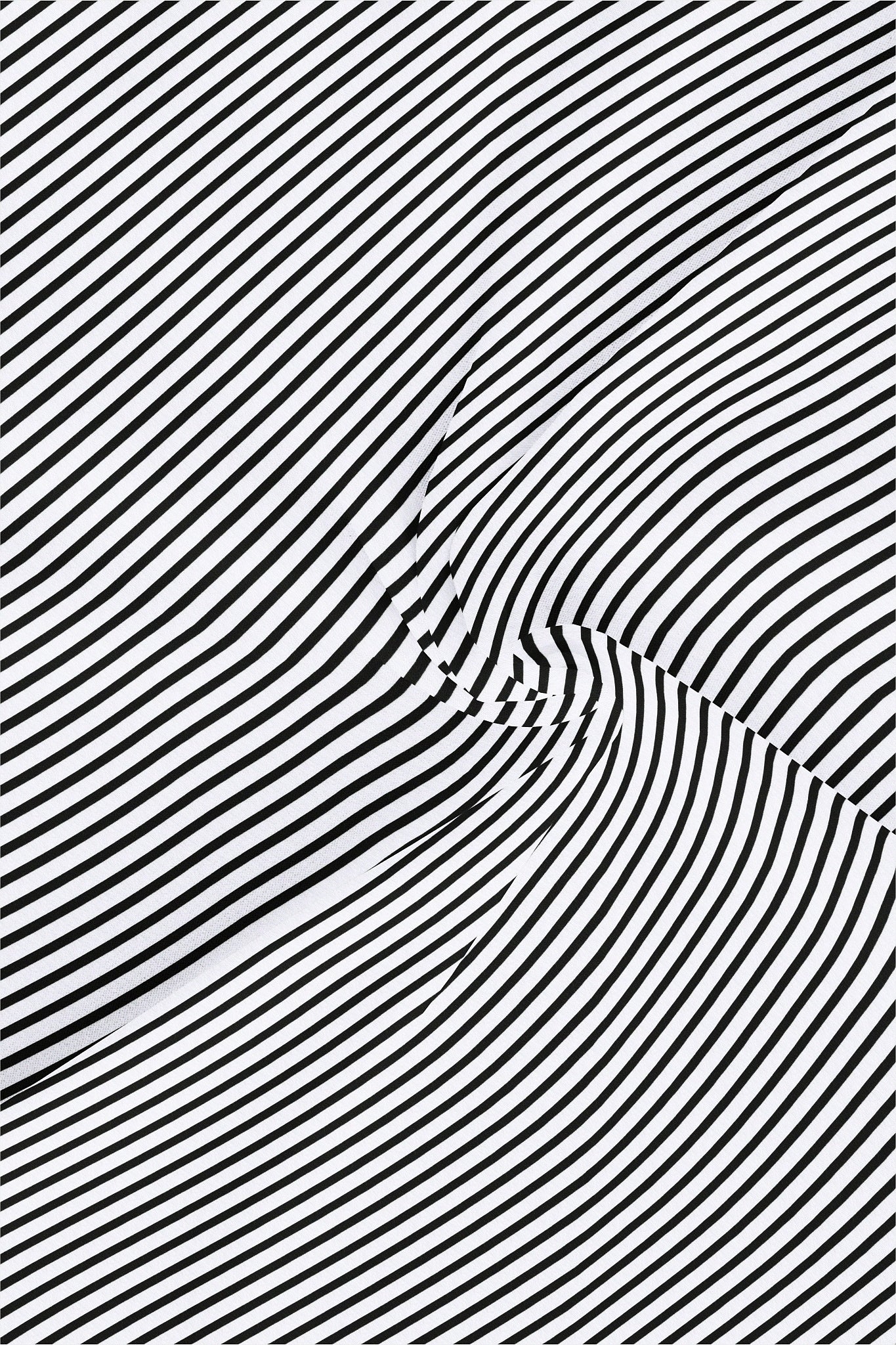 Jet Black and White Candy Stipes Designer Cotton Shirt