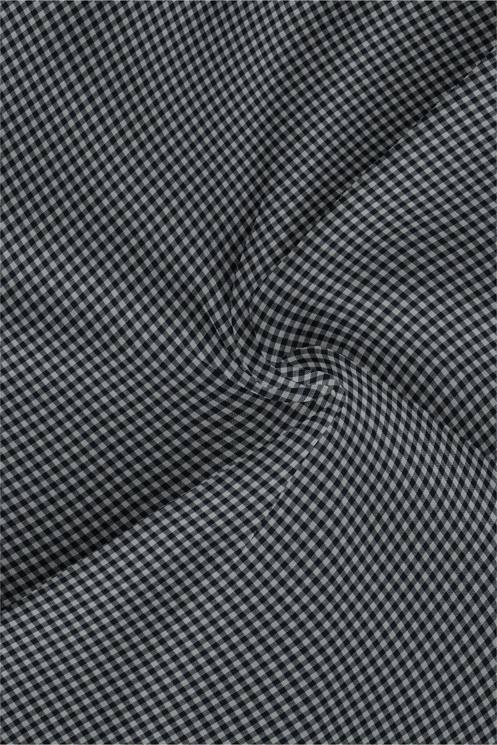 Rhino Gray and Black Gingham Checks Designer Cotton Shirt Plus size Designer cotton Shirts in India