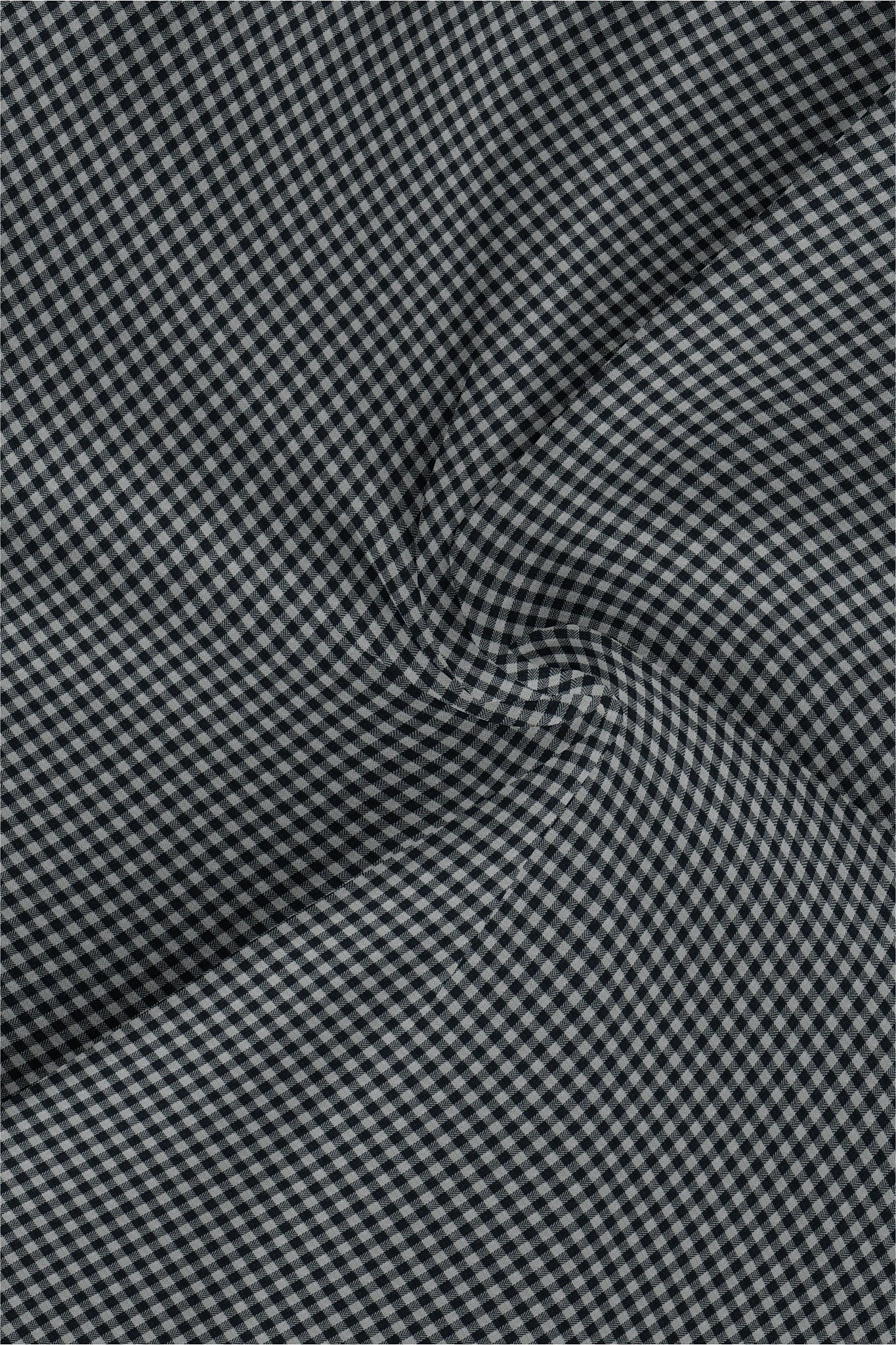 Rhino Gray and Black Gingham Checks Designer Cotton Shirt Plus size Designer cotton Shirts in India