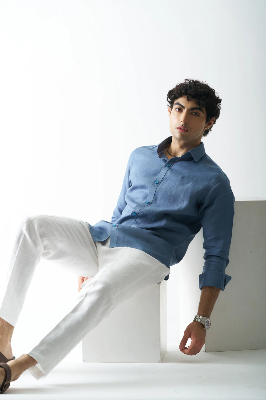STORMY SEA - FULL SLEEVE 100% PURE LINEN SHIRT